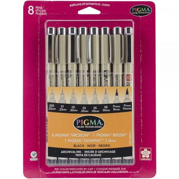 Pigma Pens 8/Pkg 3 Pigma Pens 8/Pkg
