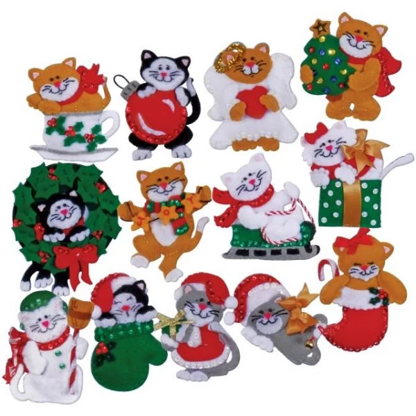 Design Works Felt Ornament Applique Kit 3"X4" Set Of 13 3 Design Works Felt Ornament Applique Kit 3"X4" Set Of 13