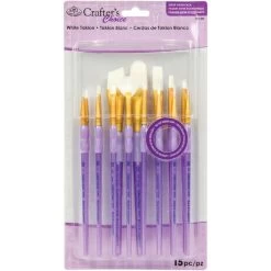 Crafter's Choice White Taklon Brush Value Set