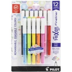 Pilot FriXion Fineliner Fine Pt. Erasable Marker Pen 12/Pkg