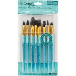 Crafter's Choice Black Taklon Brush Value Set