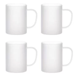 Craft Express Frosted Glass Sublimation Mug 4/Pkg