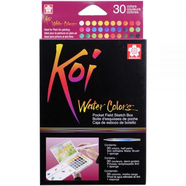 Koi Watercolor Pocket Field Sketch Box - 30 Colors 3 Koi Watercolor Pocket Field Sketch Box - 30 Colors