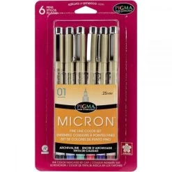 Pigma Micron Pens 01 .25mm 6/Pkg
