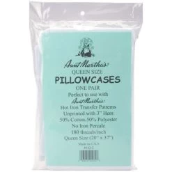 Aunt Martha's Stitch 'Em Up Pillowcase Pair - Queen 20"X37"