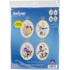 Janlynn Embroidery Kit 3.25"X4.25" Set Of 4