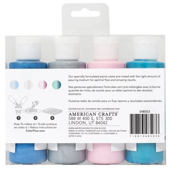 American Crafts Color Pour Pre-Mixed Paint Kit 4/Pkg 4 American Crafts Color Pour Pre-Mixed Paint Kit 4/Pkg - Image 2