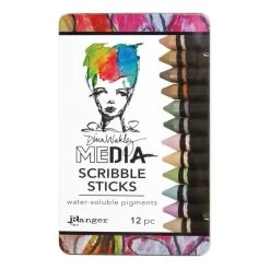 Dina Wakley Media Scribble Sticks 3 12/Pkg