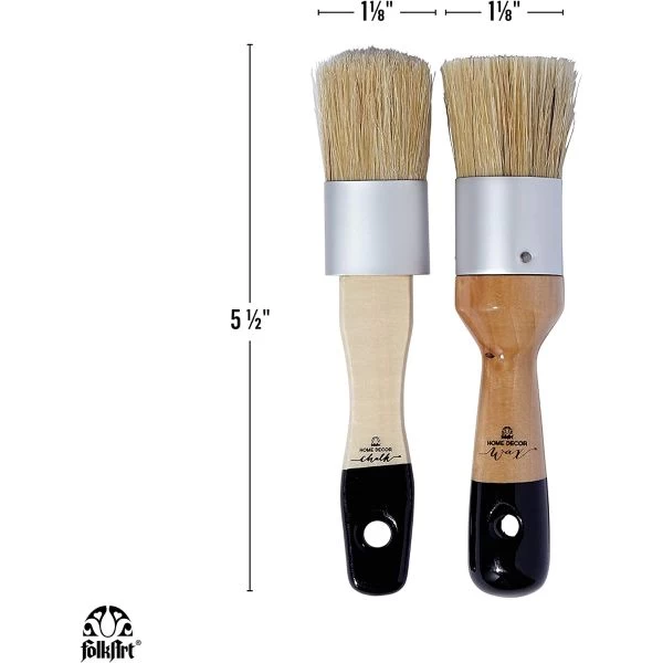 FolkArt Home Decor Paint & Wax Brush Set 6 FolkArt Home Decor Paint & Wax Brush Set - Image 4