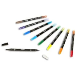 Crayola Signature Brush & Detail Dual-Tip Markers W/Tin -Professional Arts and Crafts Supplies Store 3ece46df38e8e392c1d1751dab9e448abf