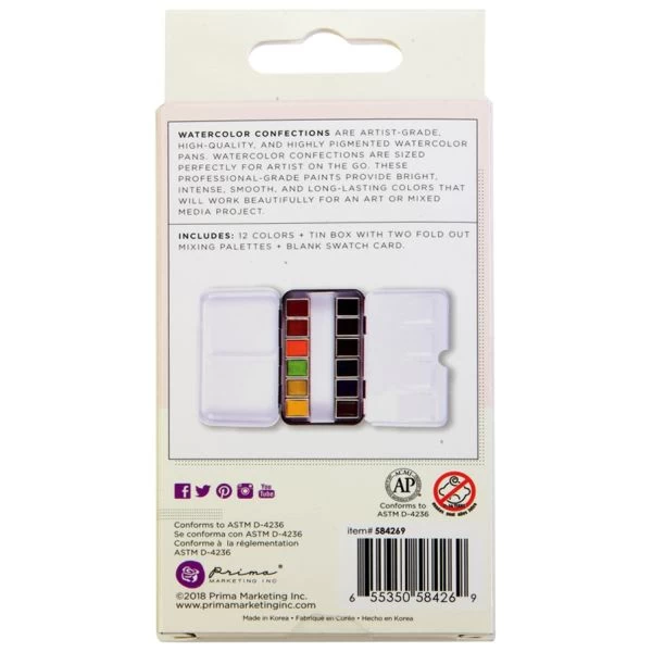 Prima Watercolor Confections Watercolor Pans 12/Pkg 5 Prima Watercolor Confections Watercolor Pans 12/Pkg - Image 3