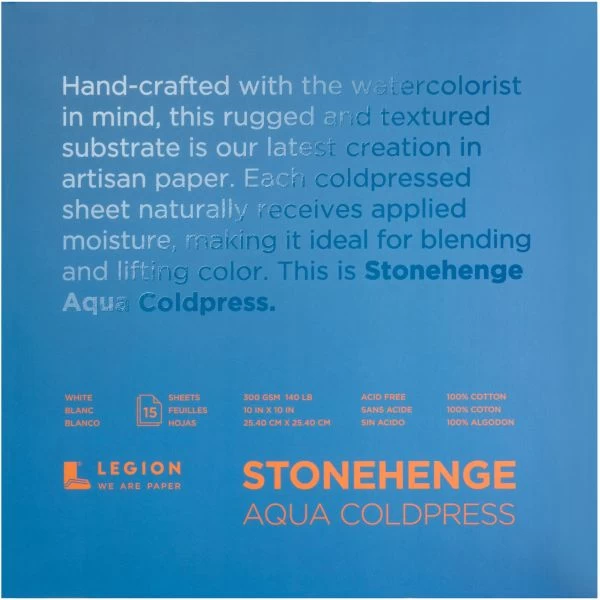 Stonehenge Aqua Block Coldpress Pad 10"X10" 15 Sheets/Pkg 3 Stonehenge Aqua Block Coldpress Pad 10"X10" 15 Sheets/Pkg