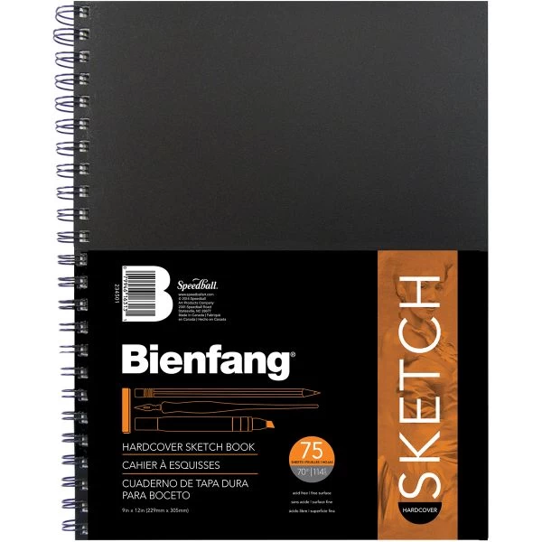 Bienfang Hardcover Spiral Sketch Book 9"X12" 3 Bienfang Hardcover Spiral Sketch Book 9"X12"
