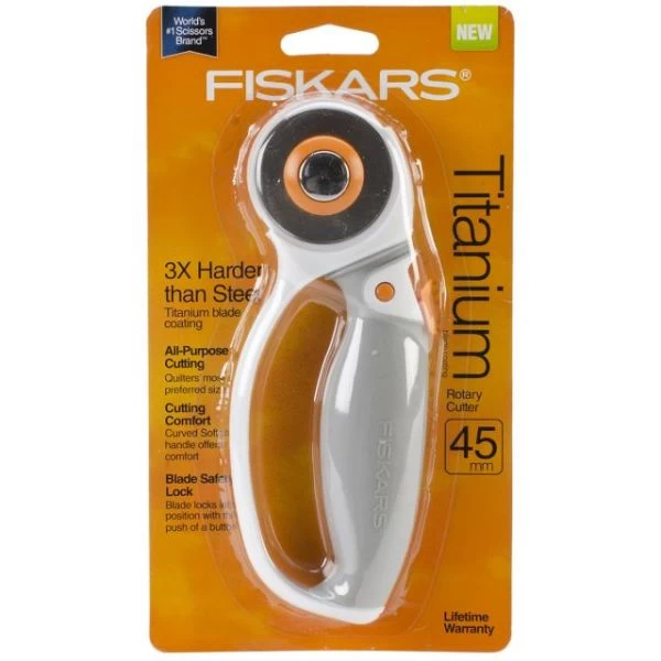 Fiskars Titanium Softgrip Comfort Loop Rotary Cutter 45mm 3 Fiskars Titanium Softgrip Comfort Loop Rotary Cutter 45mm