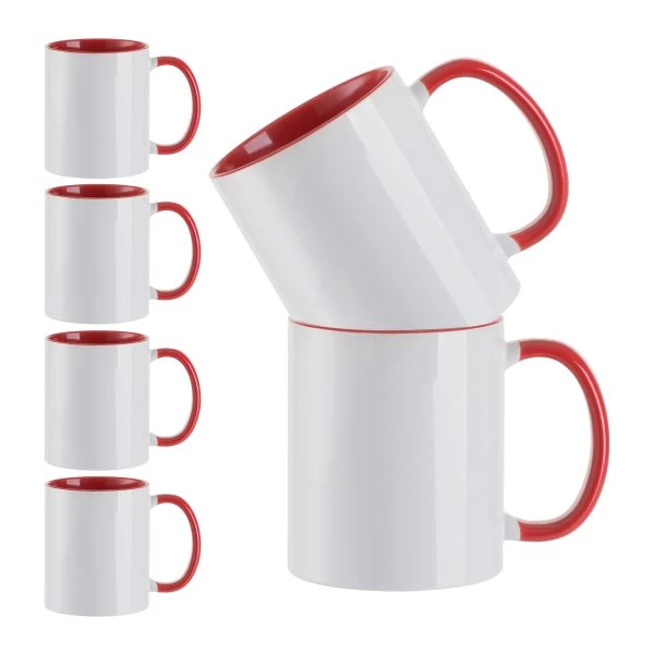 Craft Express Contrast Orange Handle Sublimation Mugs 6/Pkg 3 Craft Express Contrast Orange Handle Sublimation Mugs 6/Pkg