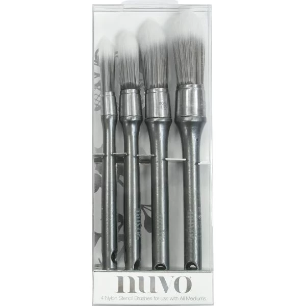 Nuvo Stencil Brushes 4/Pkg 3 Nuvo Stencil Brushes 4/Pkg