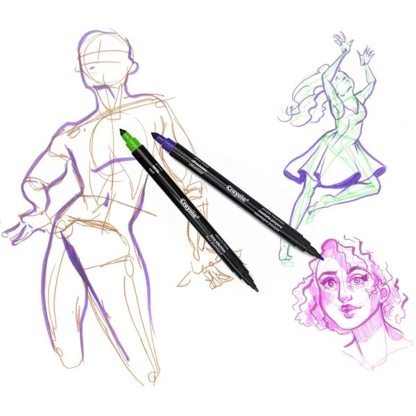 Crayola Signature Sketch & Detail Dual-Tip Markers W/Tin 5 Crayola Signature Sketch & Detail Dual-Tip Markers W/Tin - Image 3