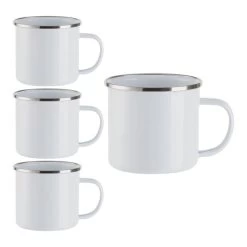 Craft Express FlatBottom Enamel Mugs 4/Pkg
