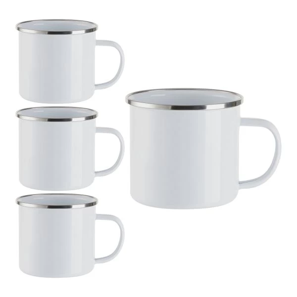 Craft Express FlatBottom Enamel Mugs 4/Pkg 3 Craft Express FlatBottom Enamel Mugs 4/Pkg