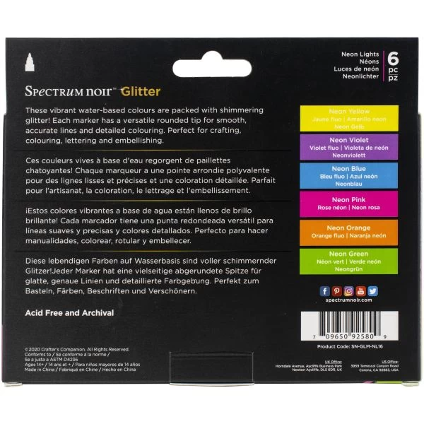 Spectrum Noir Glitter Markers 6/Pkg 4 Spectrum Noir Glitter Markers 6/Pkg - Image 2