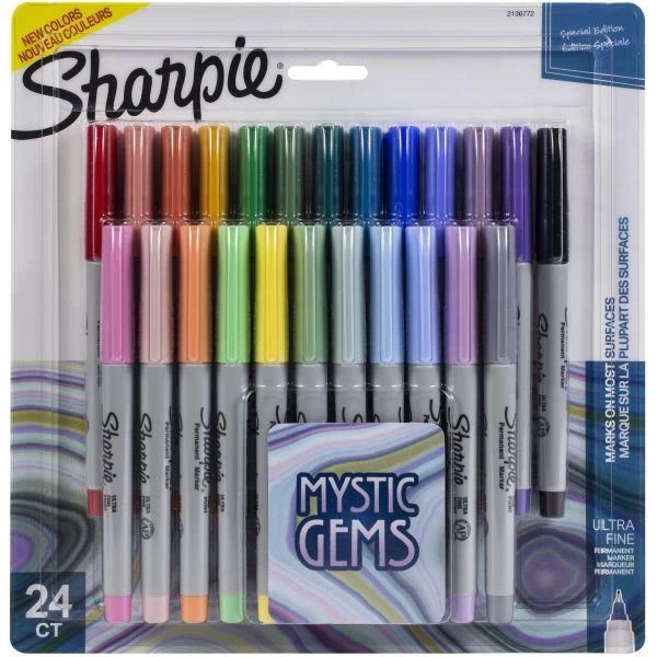 Sharpie Mystic Gems Ultra-Fine Point Permenent Marker 24/Pkg 3 Sharpie Mystic Gems Ultra-Fine Point Permenent Marker 24/Pkg