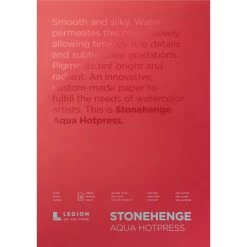 Stonehenge Aqua Block Hotpress Pad 12"X16" 15 Sheets/Pkg