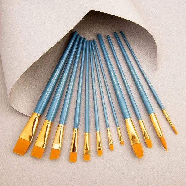 Royal Langnickel Gold Taklon Flat Value Pack Brush Set 6 Royal Langnickel Gold Taklon Flat Value Pack Brush Set - Image 4