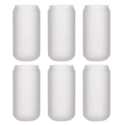 Craft Express Glass Mugs W/Bamboo Lids & Glass Straws 6/Pkg