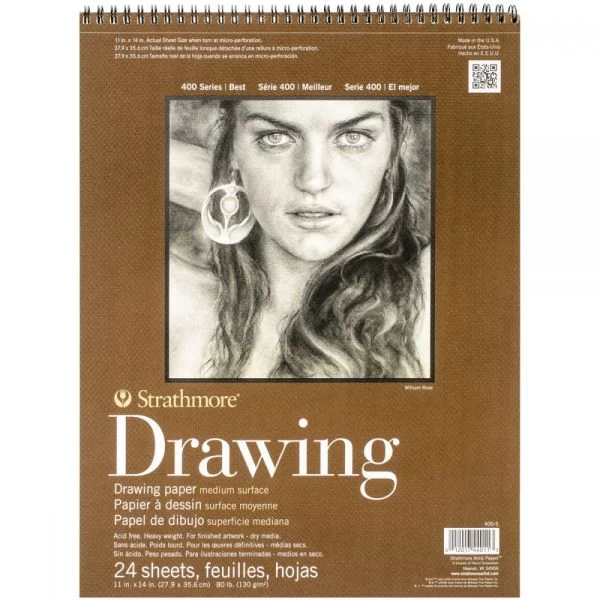 Strathmore Medium Drawing Spiral Paper Pad 11"X14" 3 Strathmore Medium Drawing Spiral Paper Pad 11"X14"