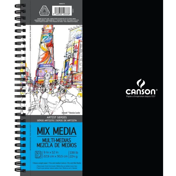 Canson Mix Media Pad 9"X12" 3 Canson Mix Media Pad 9"X12"