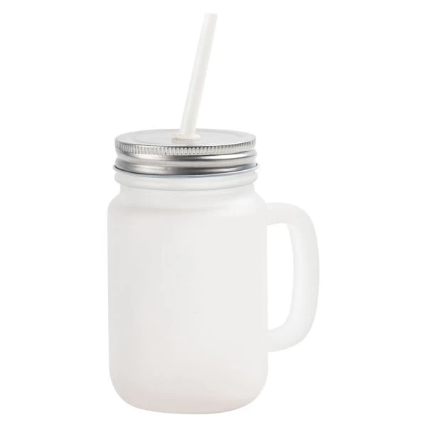 Craft Express Frosted Mason Jars With Straws 4/Pkg 4 Craft Express Frosted Mason Jars With Straws 4/Pkg - Image 2