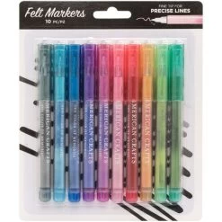 American Crafts Felt Tip Markers 10/Pkg