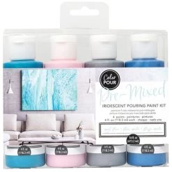 American Crafts Color Pour Pre-Mixed Paint Kit 4/Pkg