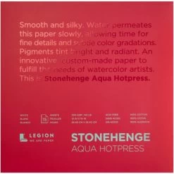 Stonehenge Aqua Block Hotpress Pad 10"X10" 15 Sheets/Pkg