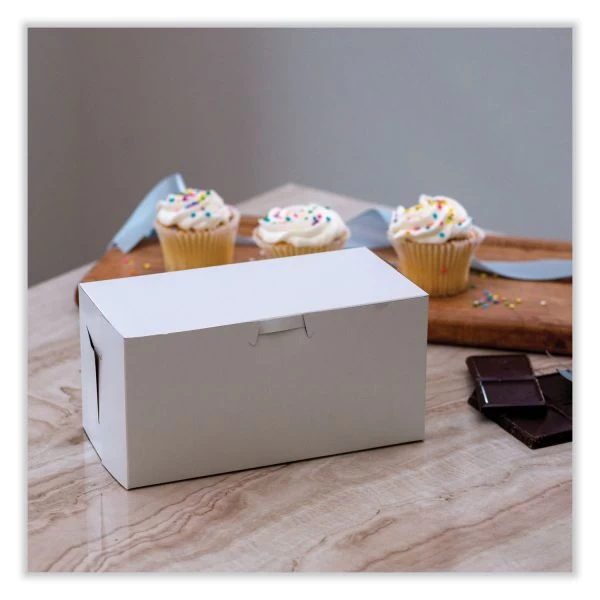 SCT White One-Piece Non-Window Bakery Boxes, Standard, 9 X 5 X 4, White, Paper, 250/Bundle 6 SCT White One-Piece Non-Window Bakery Boxes, Standard, 9 X 5 X 4, White, Paper, 250/Bundle - Image 4