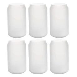 Craft Express Sublimation Glasses W/Bamboo Lid & Straw 6/Pkg