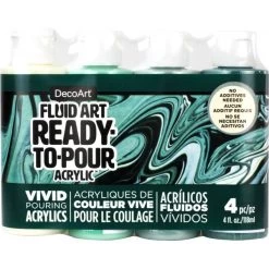 Decoart Fluidart Paint Pouring Value Pack 4/Pkg