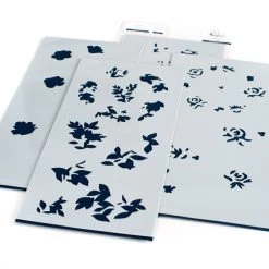 Pinkfresh Studio Slimline Stencils 4"X9" 4/Pkg