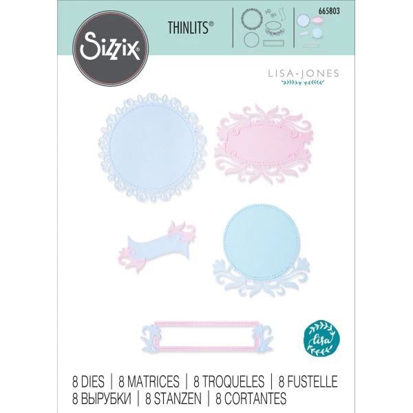 Sizzix Thinlits Dies By Lisa Jones 8/Pkg 4 Sizzix Thinlits Dies By Lisa Jones 8/Pkg - Image 2