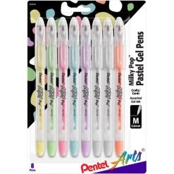 Pentel Milky Pop Pastel Gel Pens .8mm 8/Pkg