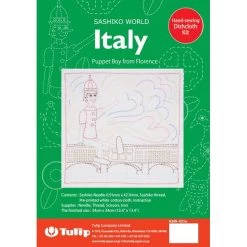Tulip Sashiko World Italy Stamped Embroidery Kit