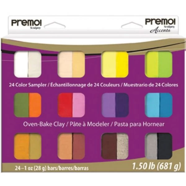 Premo Sculpey Accents Polymer Clay Multipack 1oz 24/Pkg 3 Premo Sculpey Accents Polymer Clay Multipack 1oz 24/Pkg
