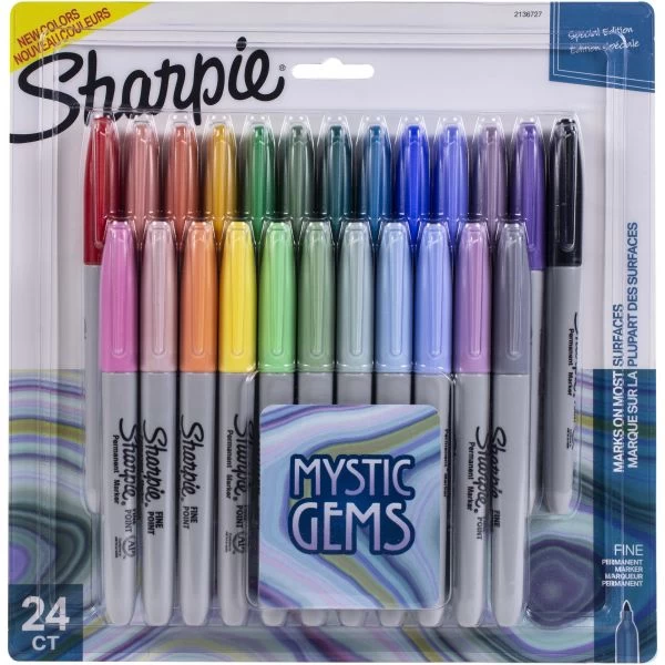 Sharpie Mystic Gems Fine Point Permanent Marker 24/Pkg 3 Sharpie Mystic Gems Fine Point Permanent Marker 24/Pkg