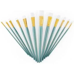 Royal Langnickel White Taklon Flat Value Pack Brush Set -Professional Arts and Crafts Supplies Store b3d517bbfea703645f6e5aff14fc311a31