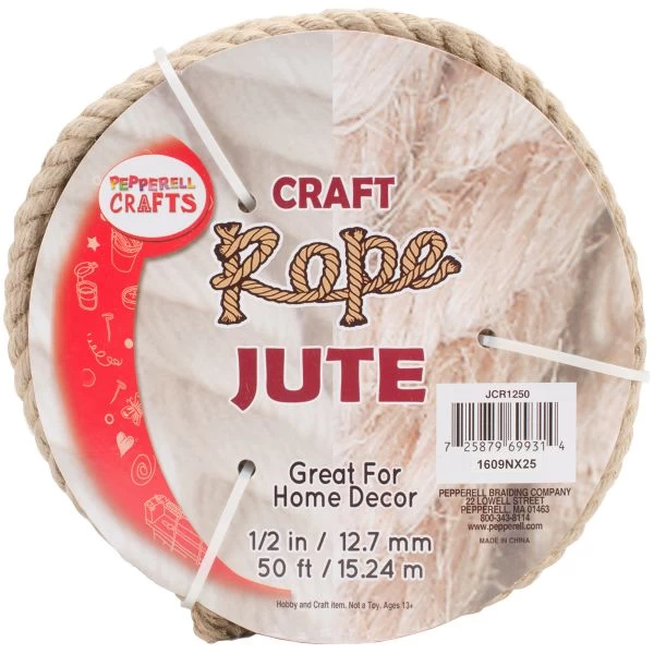 Jute Craft Rope .5"X50' 3 Jute Craft Rope .5"X50'