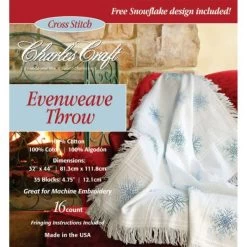Charles Craft Evenweave Throw 16 Count 32"X44"