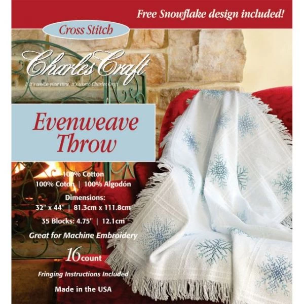 Charles Craft Evenweave Throw 16 Count 32"X44" 3 Charles Craft Evenweave Throw 16 Count 32"X44"