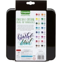 Crayola Signature Brush & Detail Dual-Tip Markers W/Tin -Professional Arts and Crafts Supplies Store bfaa0b8be8b2e29850fcc56d8b6a410094
