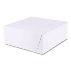 SCT White One-Piece Non-Window Bakery Boxes, Standard, 10 X 10 X 4, White, Paper, 100/Bundle