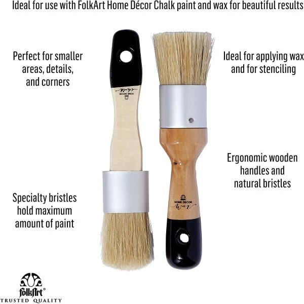 FolkArt Home Decor Paint & Wax Brush Set 5 FolkArt Home Decor Paint & Wax Brush Set - Image 3
